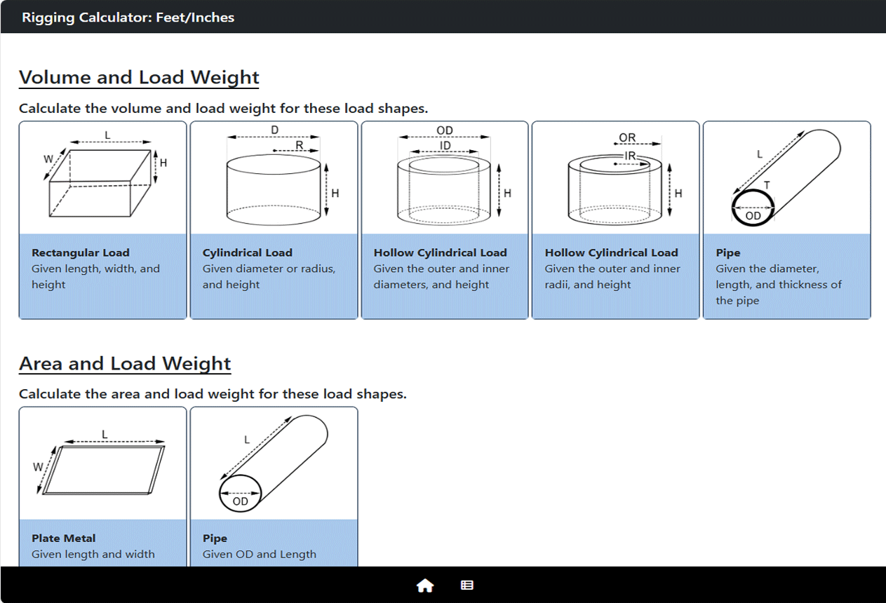 Rigging Calculator